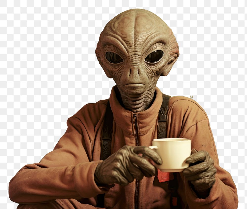 PNG Alien Holding coffee cup portrait holding adult.
