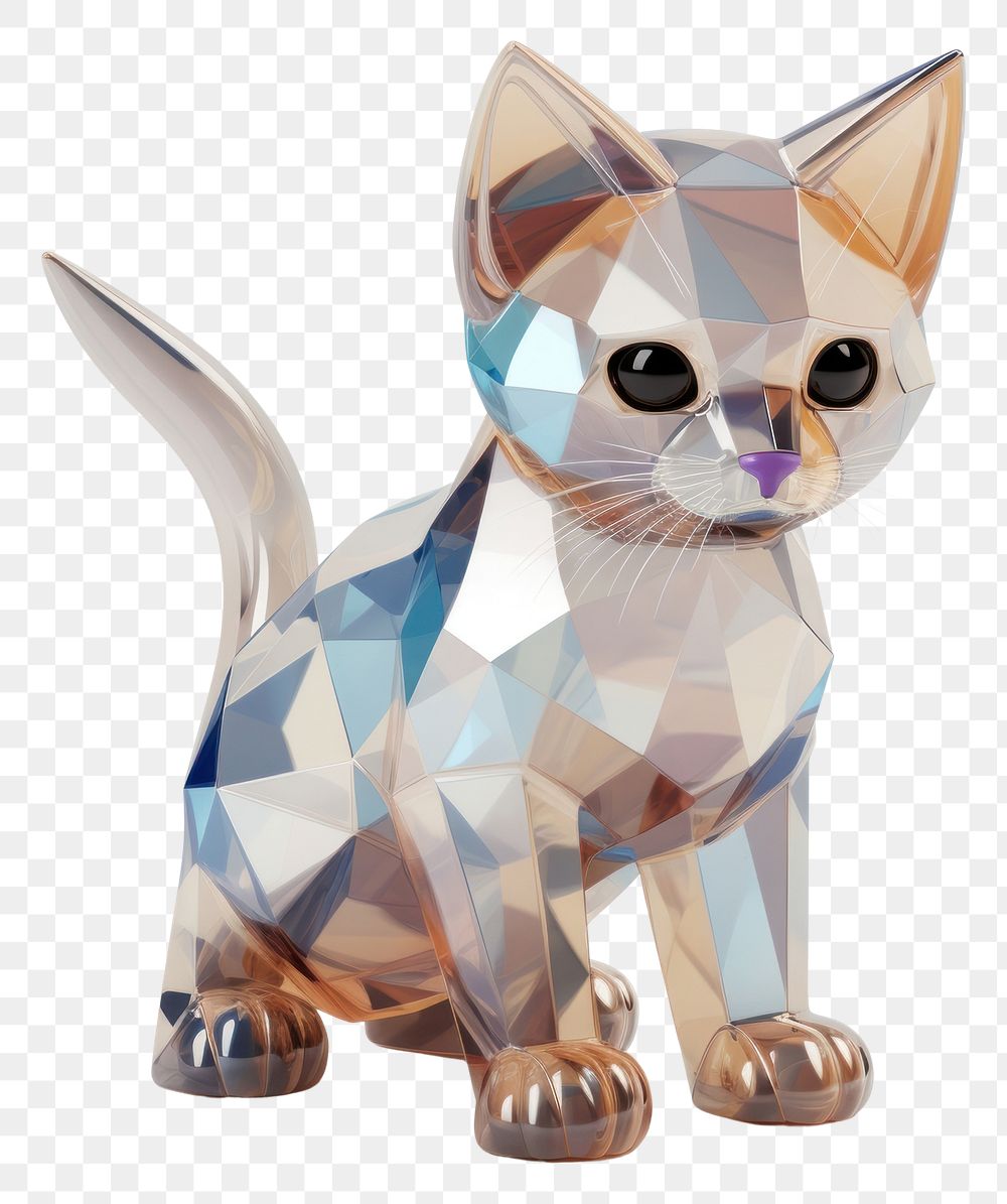 PNG Cute cat with less detail minimal figurine animal mammal.