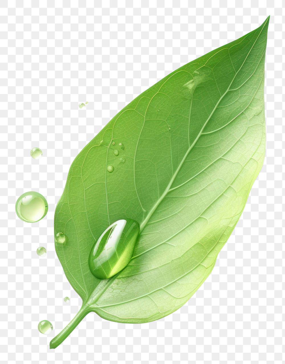 PNG Drop water on leaf plant green freshness.