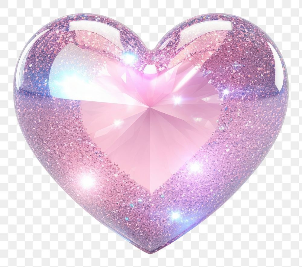 PNG Heart with glitter jewelry white background illuminated