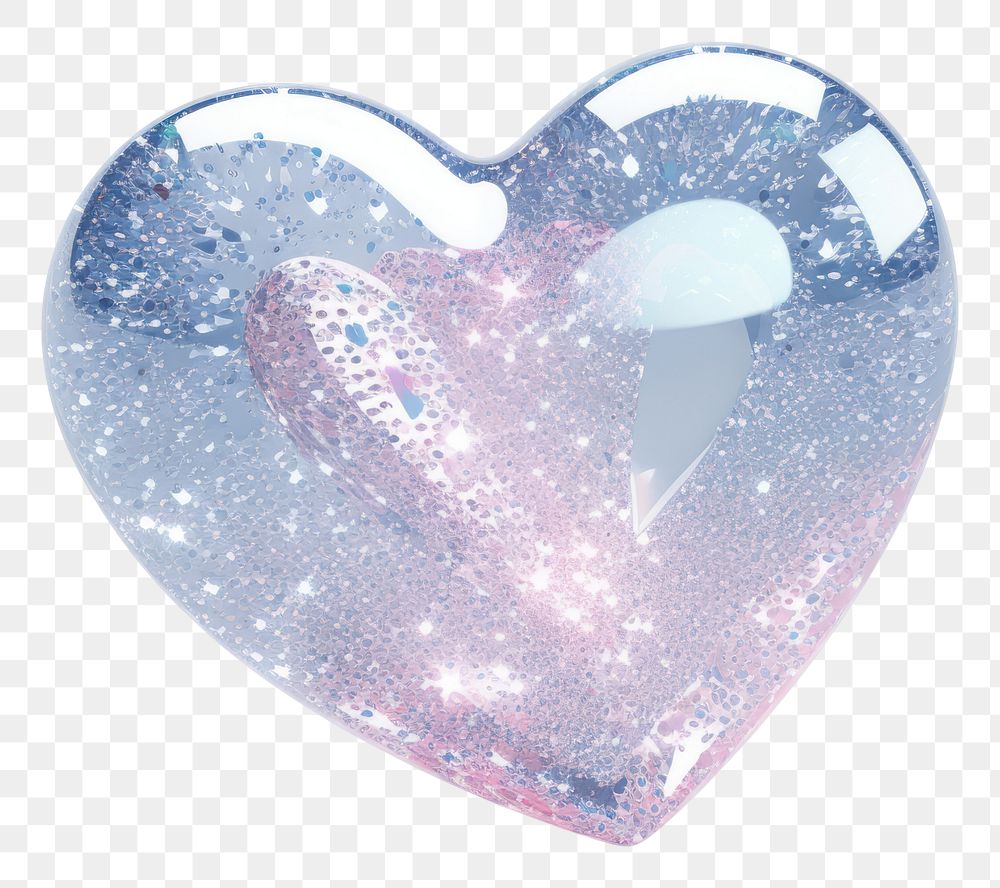 PNG Heart with glitter science glowing jewelry.