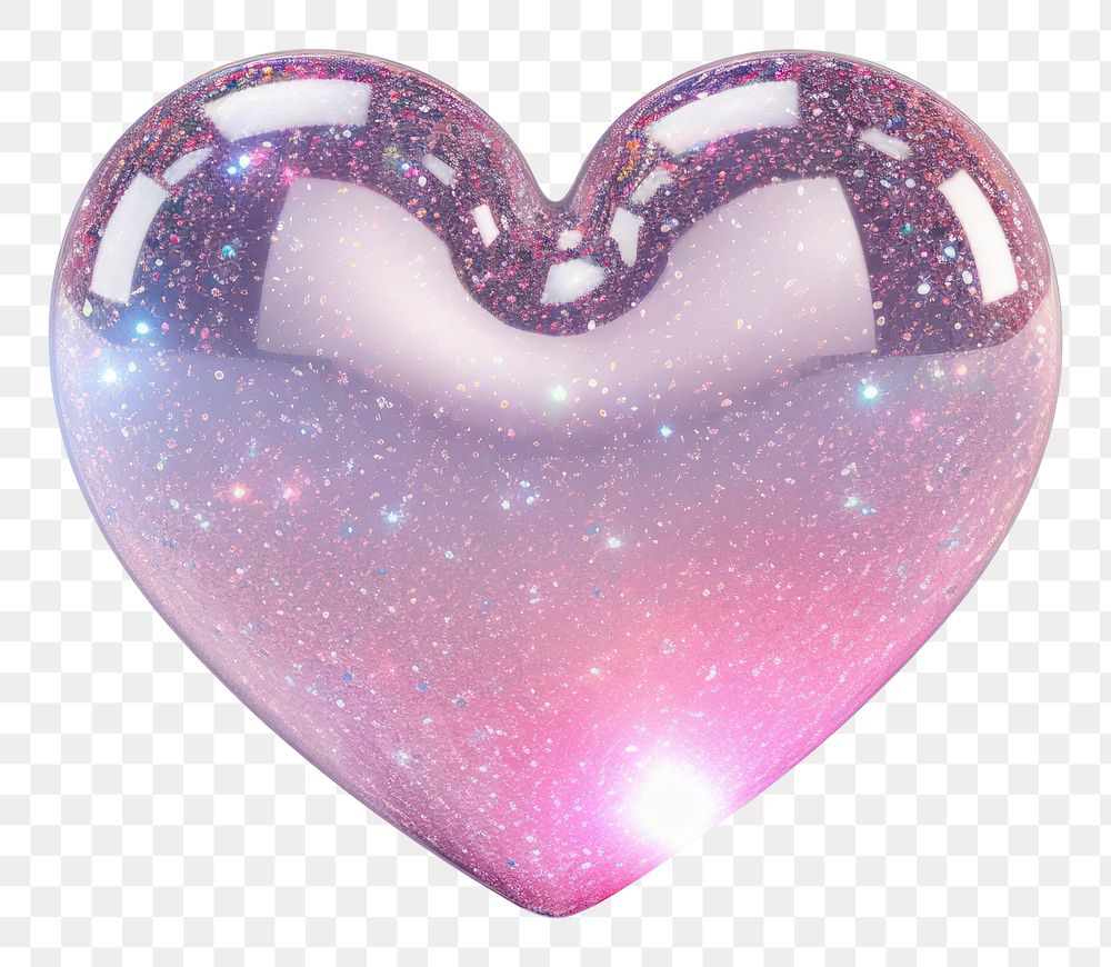 Heart with glitter white background illuminated accessories.