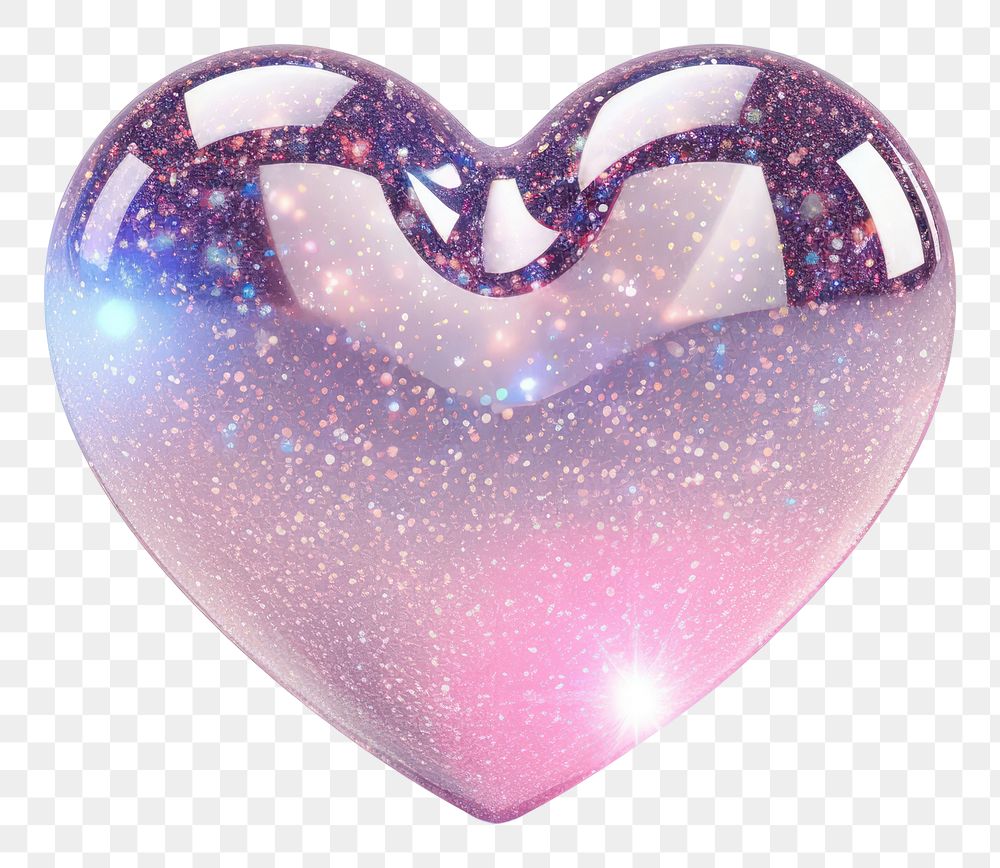 PNG Heart with glitter white background illuminated reflection