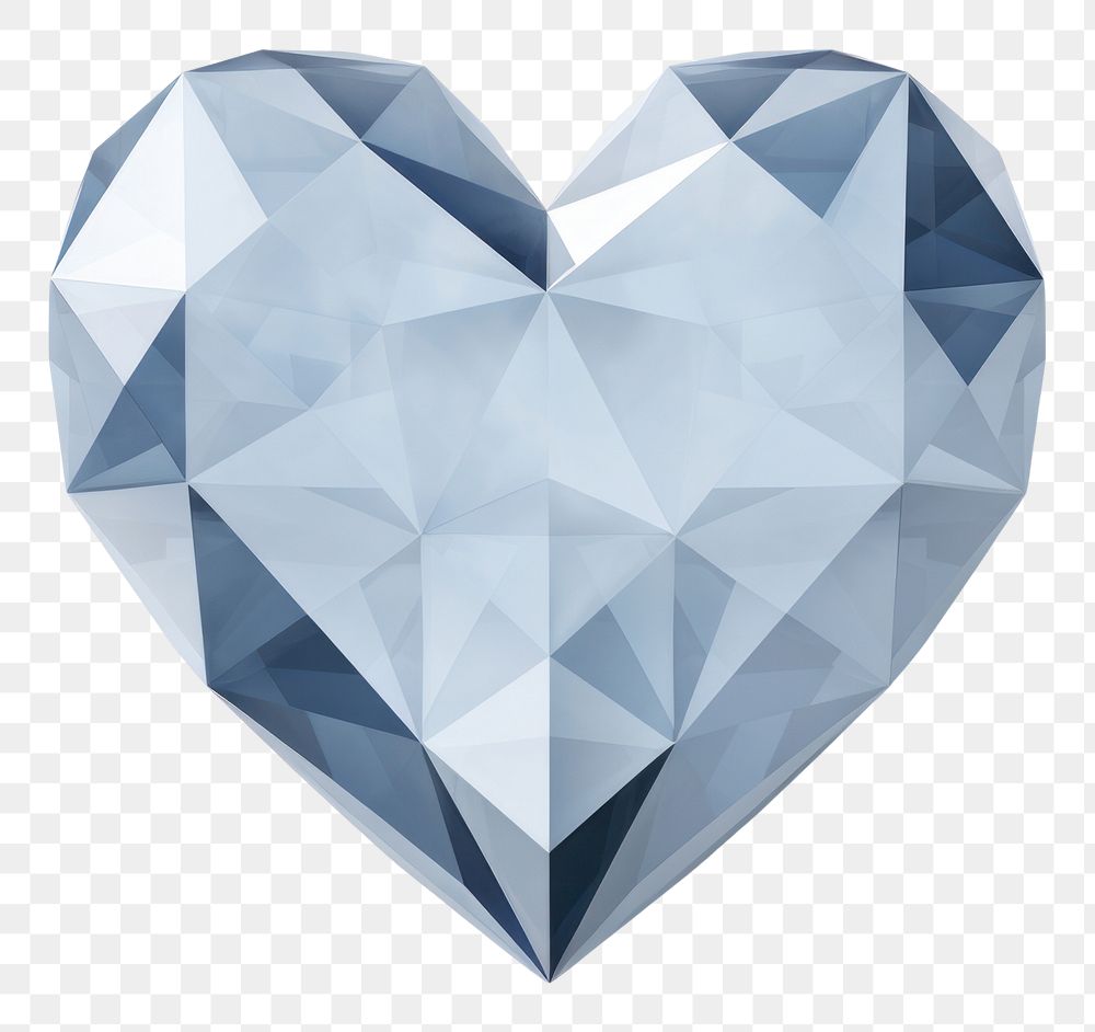 PNG Low poly heart jewelry white background accessories.