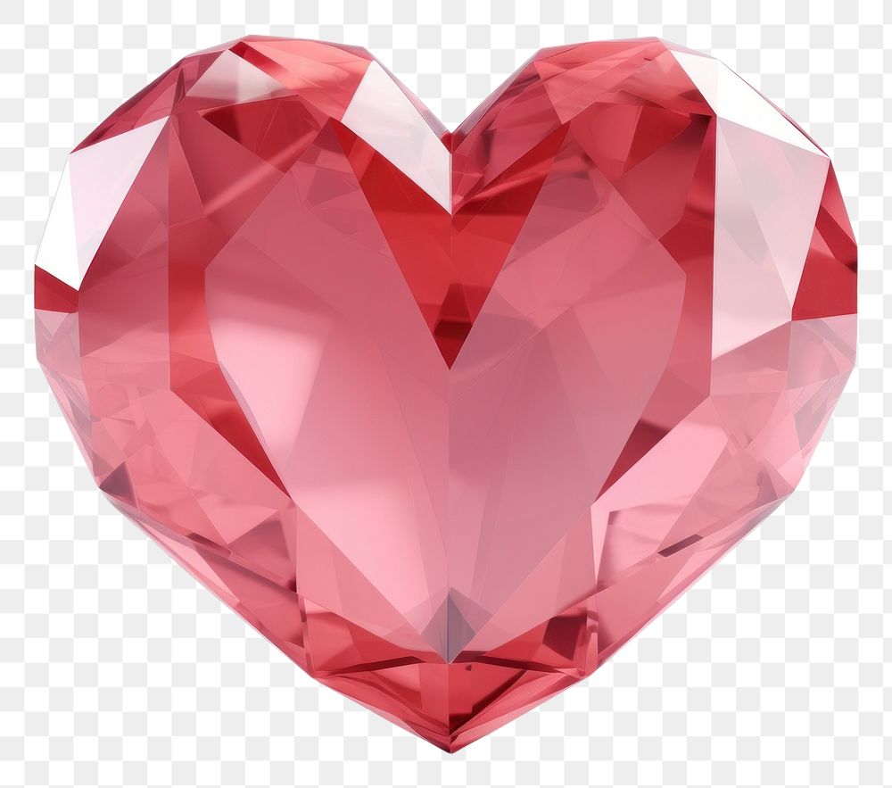 PNG Low poly heart gemstone jewelry white background.