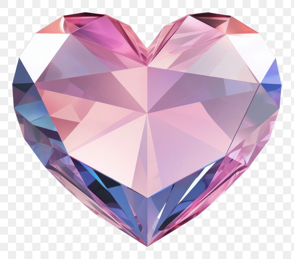 PNG Lowpoly heart gemstone jewelry diamond.