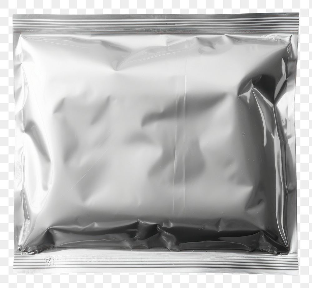 PNG  Foil food packaging bag white background monochrome aluminium.