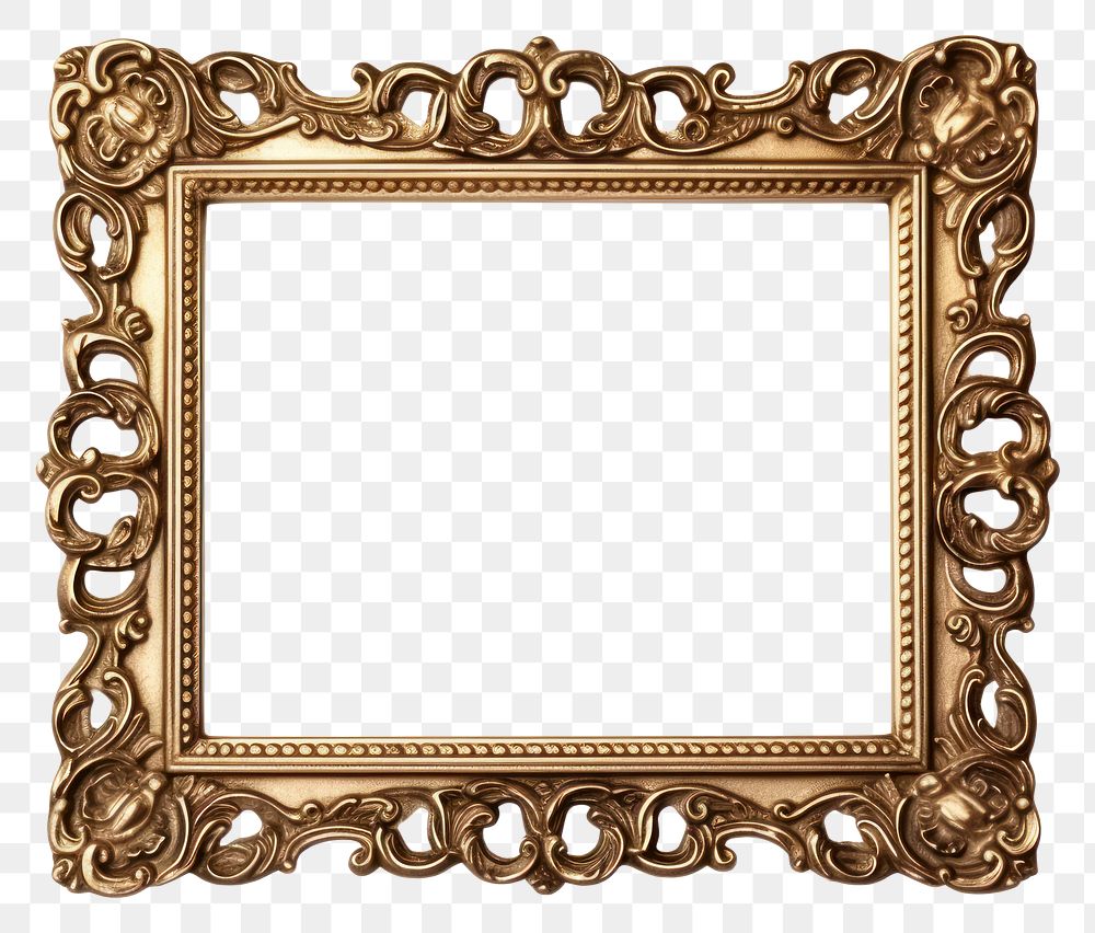 PNG Vintage gold picture frame white background architecture rectangle.