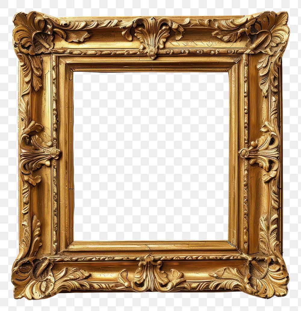 PNG Vintage gold picture frame backgrounds white background architecture.