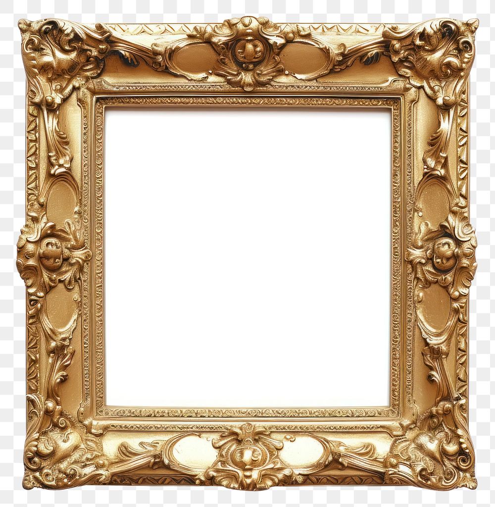 PNG Vintage gold picture frame backgrounds white background architecture.