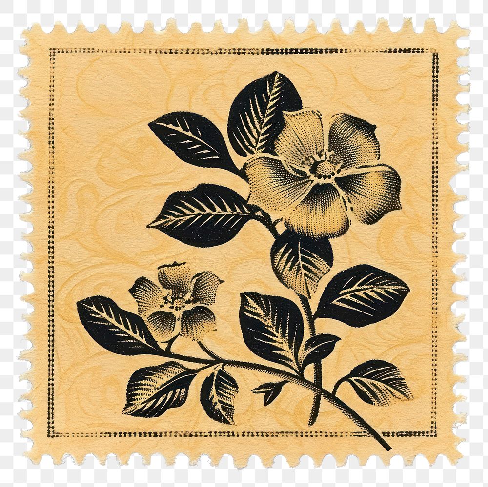 PNG Plant embroidery hibiscus pattern.
