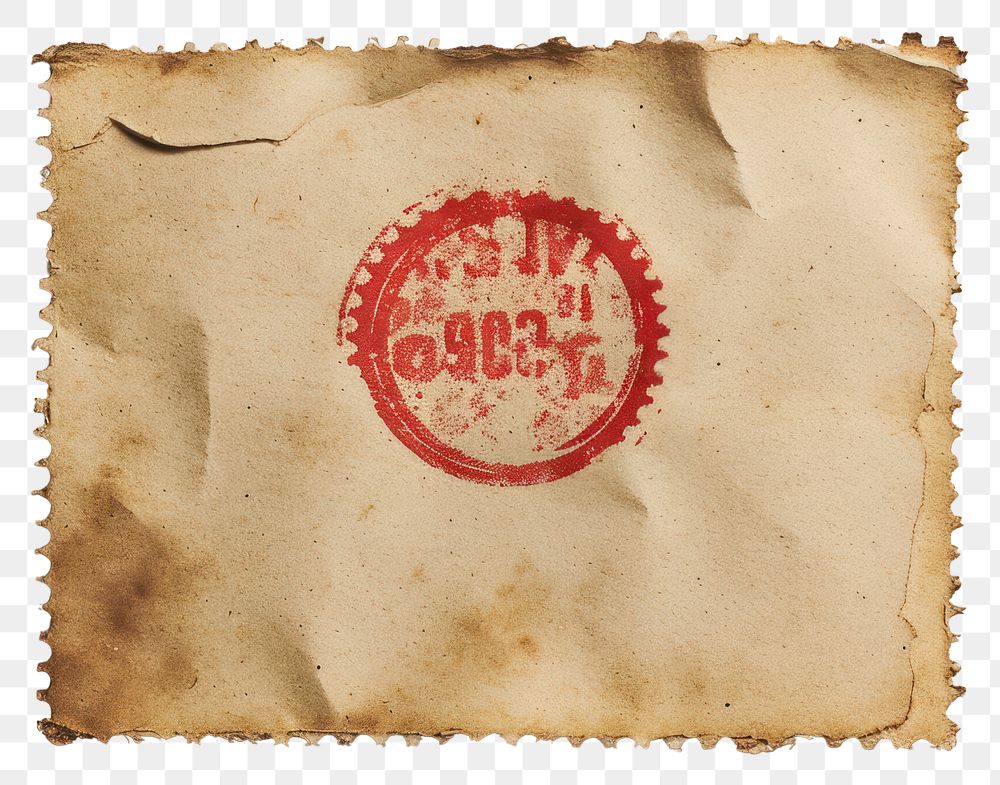 PNG Blank vintage stamp envelope paper crumpled.