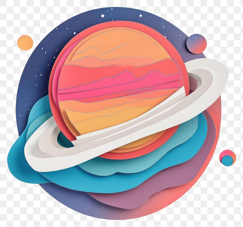 PNG Paper cutout illustration of a Planet planet space art.