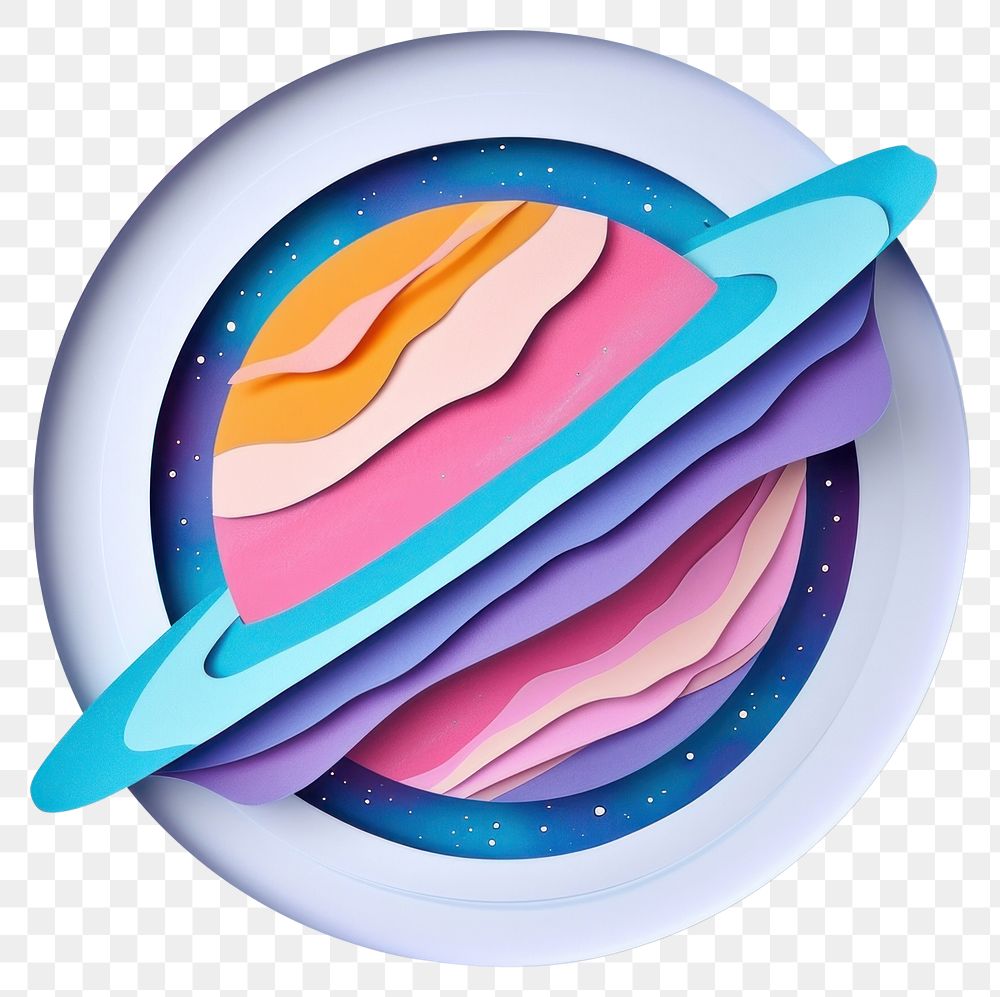 PNG Paper cutout illustration of a Planet plate food creativity.