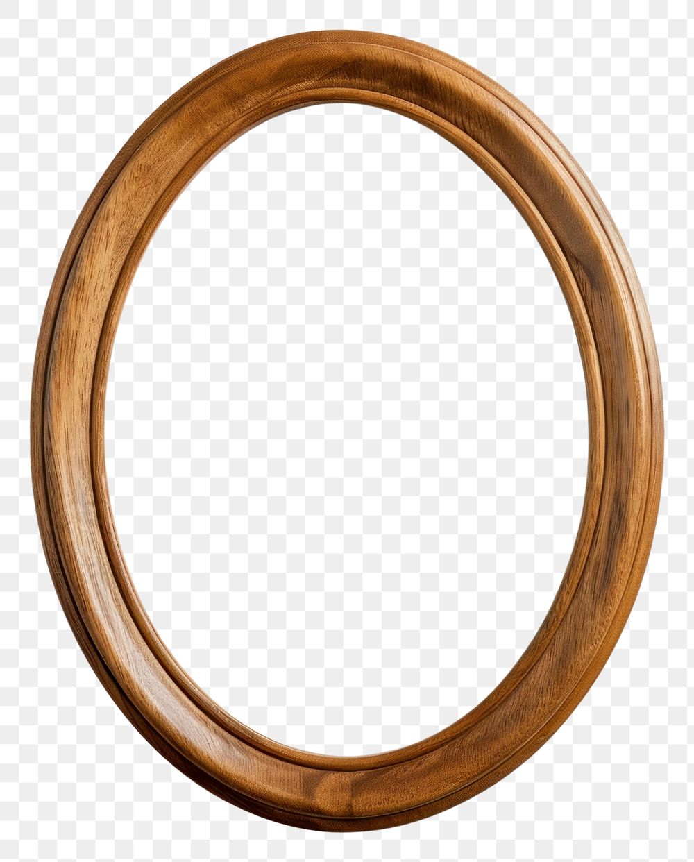 PNG  Photo frame mockup wood oval white background