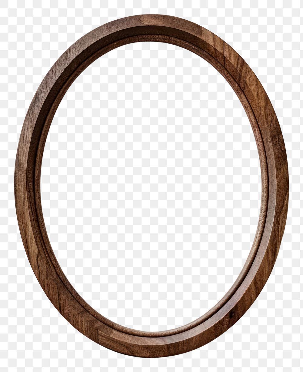 PNG Photo frame mockup wood oval 