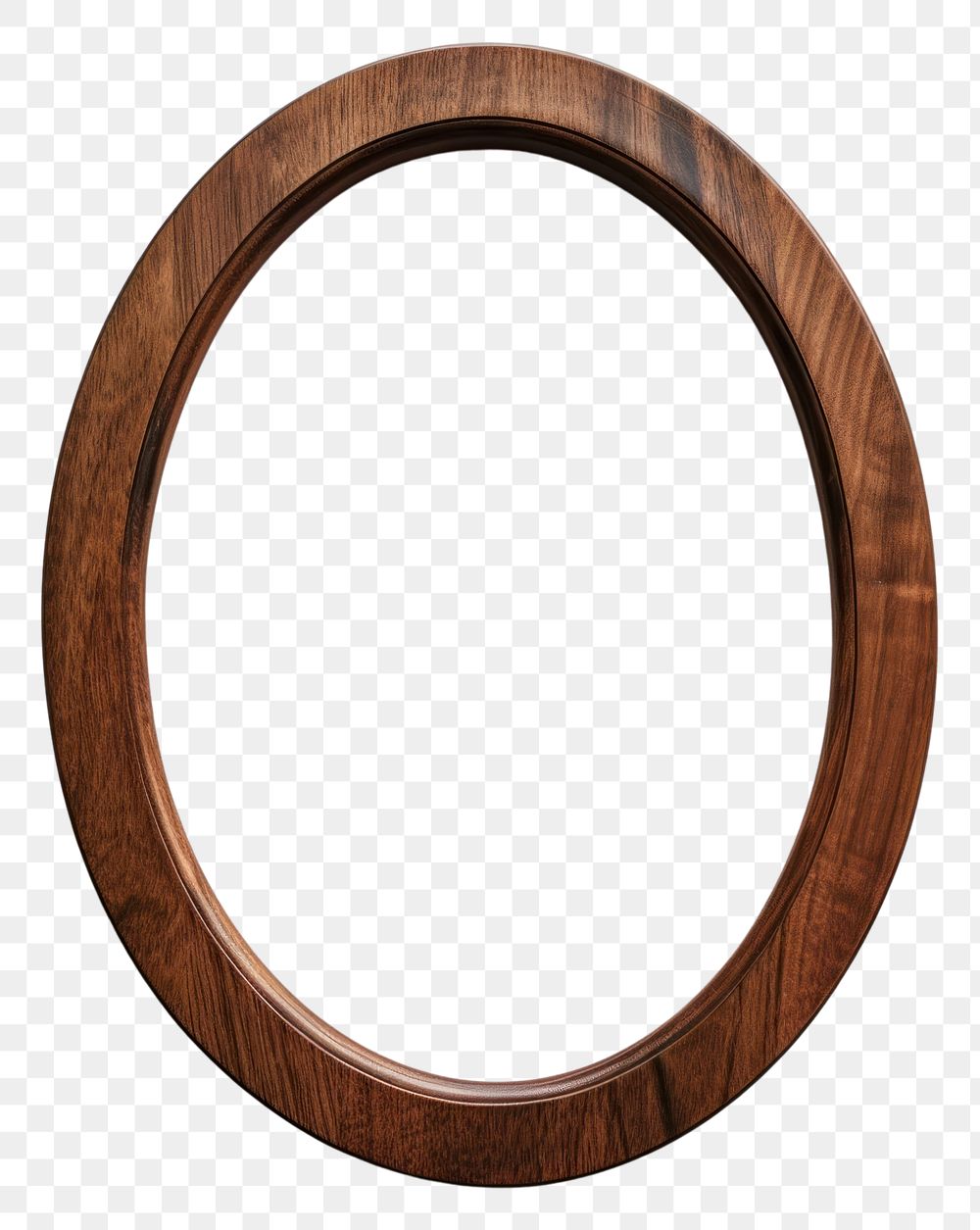 PNG  Photo frame mockup wood oval white background.