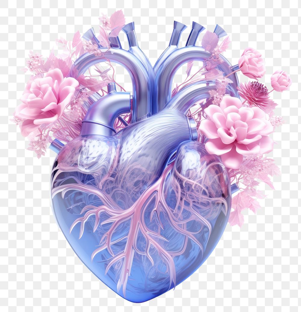 PNG Heart organ flower plant white background