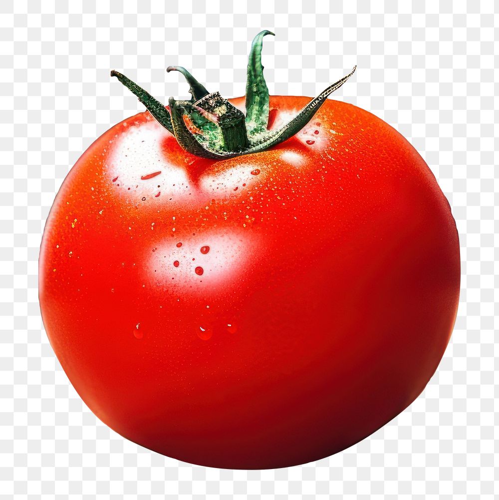 PNG A red tomato sitting on the table vegetable fruit plant. AI generated Image by rawpixel.