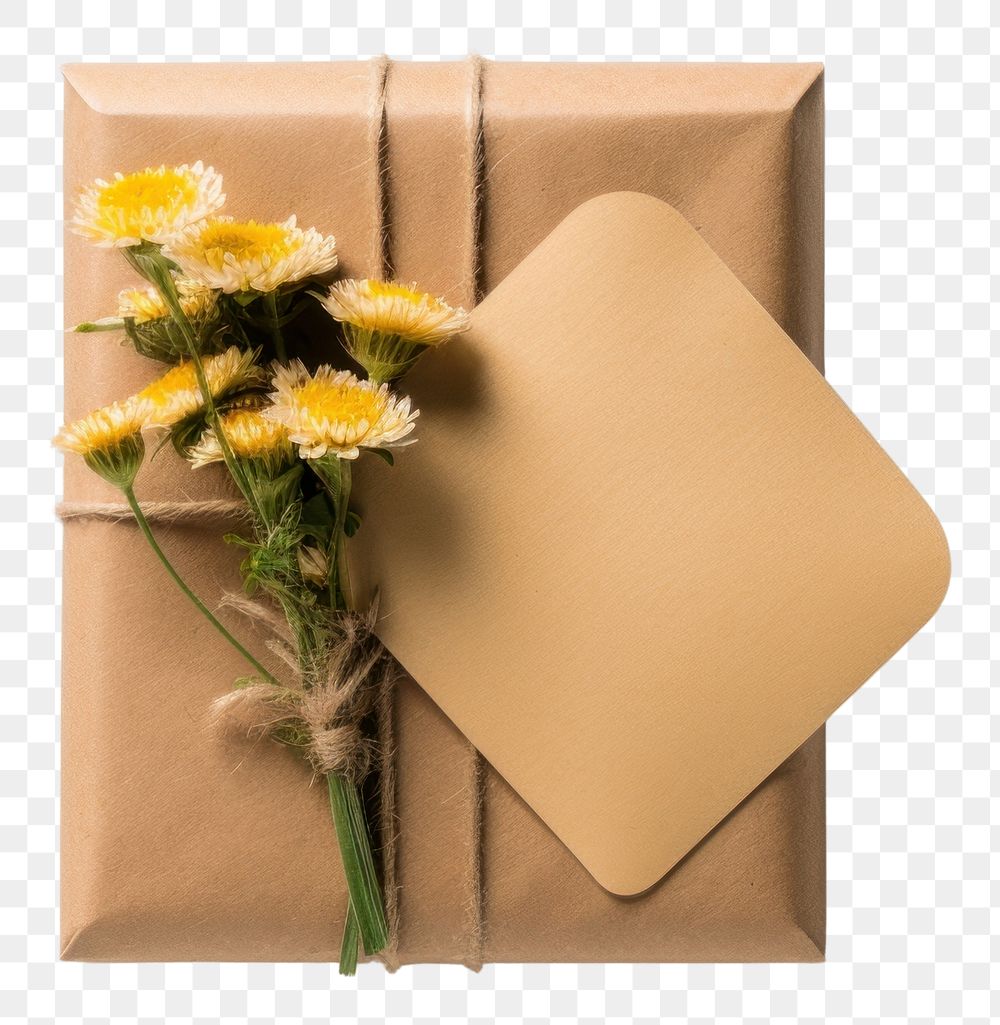 PNG  Sticker packaging mockup flower paper plant.