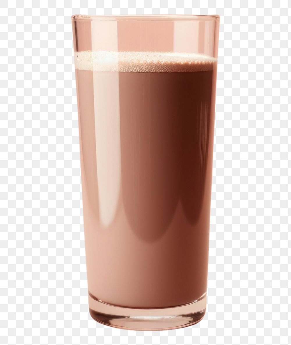 PNG Chocolate milk smoothie drink glass.