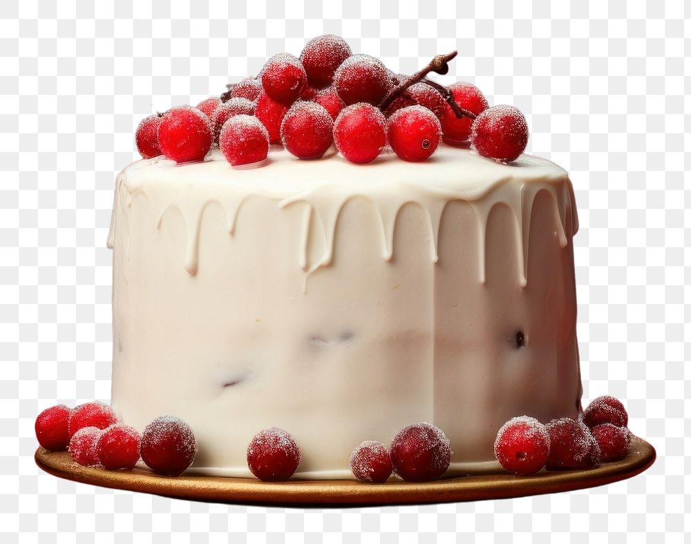 PNG Christmas cake raspberry dessert fruit.