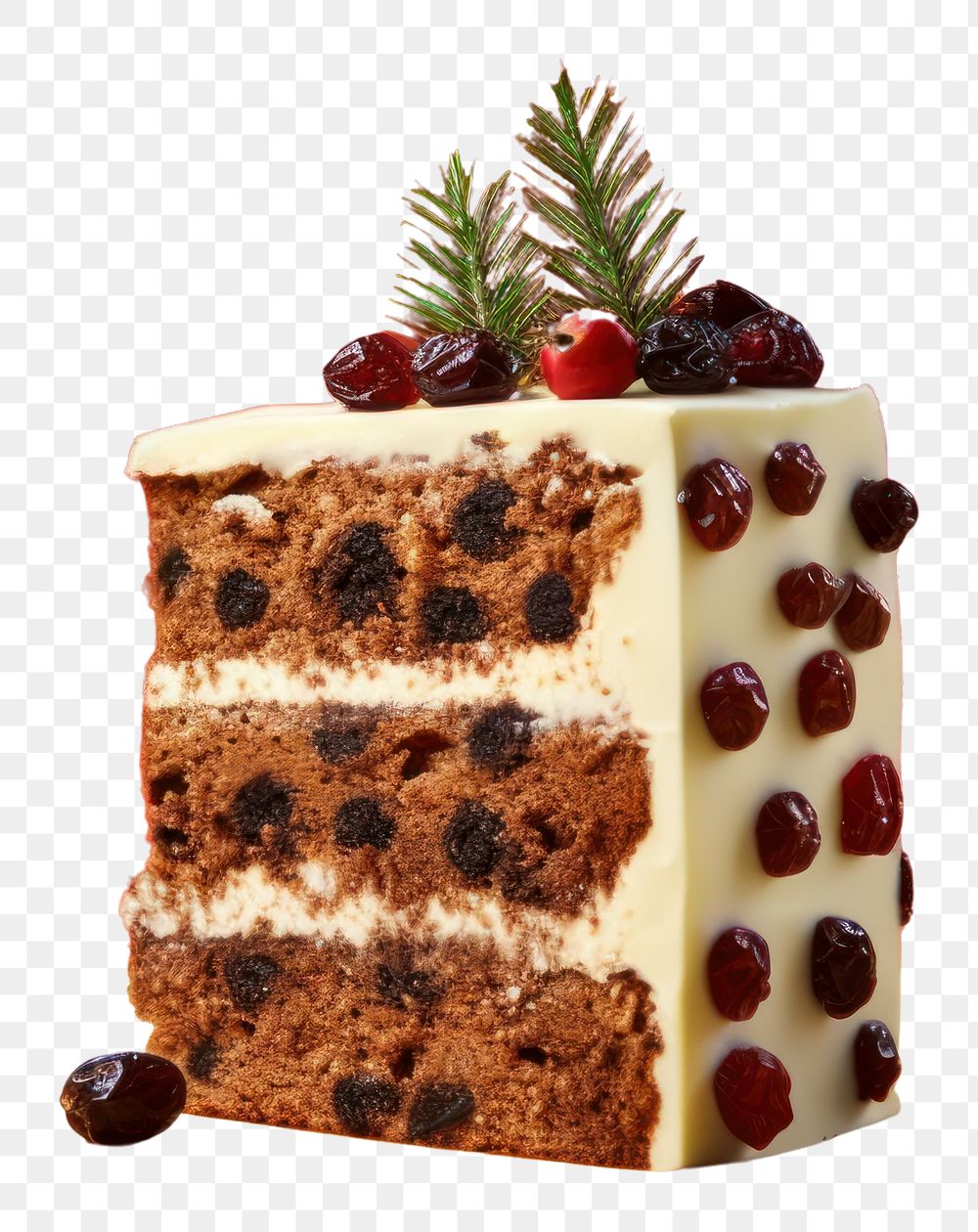 PNG Christmas cake slice dessert fruit plant.