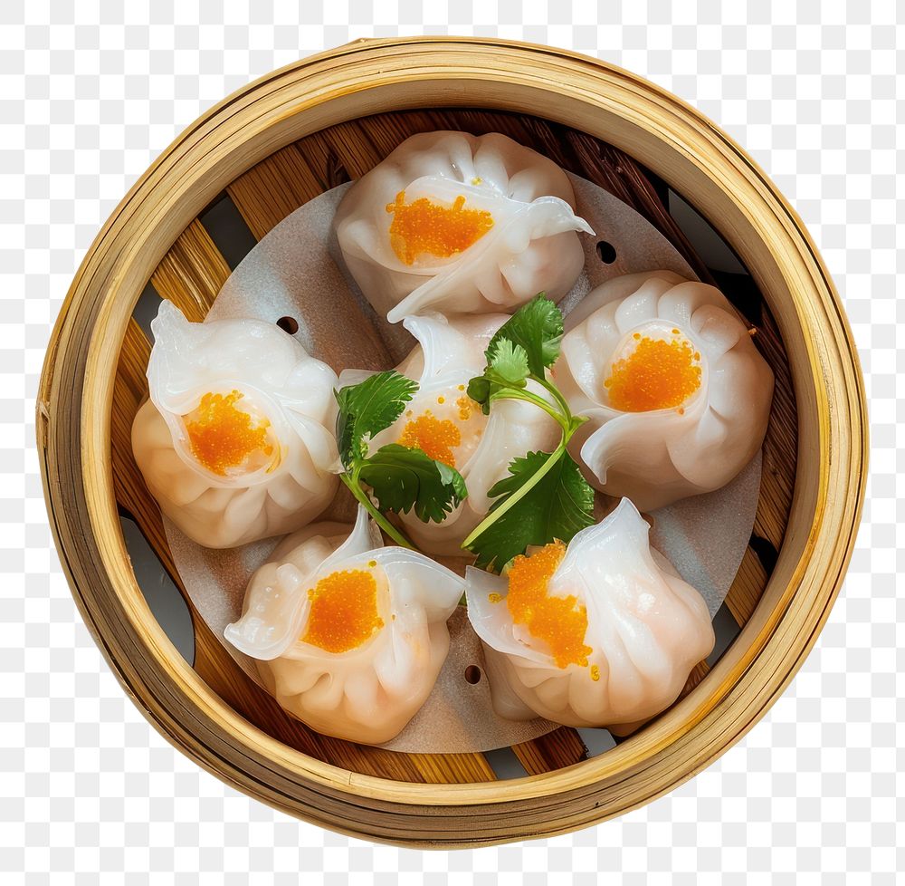 PNG Dim sum dumpling plate food.