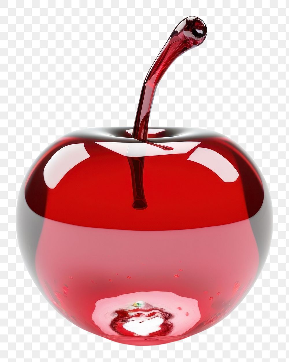 PNG Hand Blown Glass cherry shape apple fruit food.