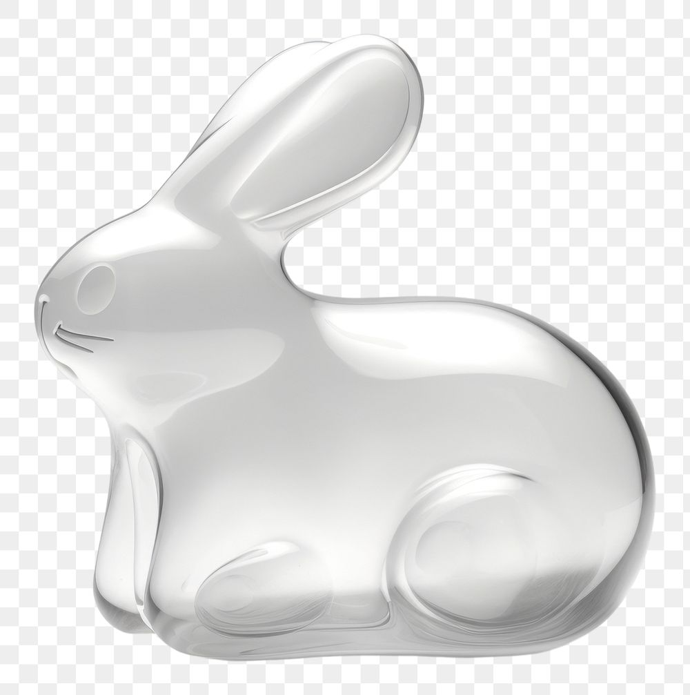 PNG Hand Blown Glass rabbit shape transparent animal mammal.