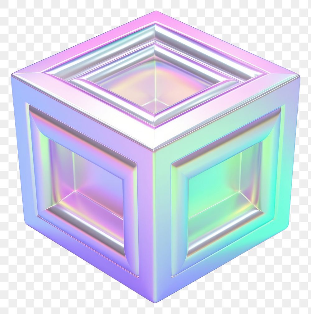 PNG Iridescent tesseract purple white background rectangle.