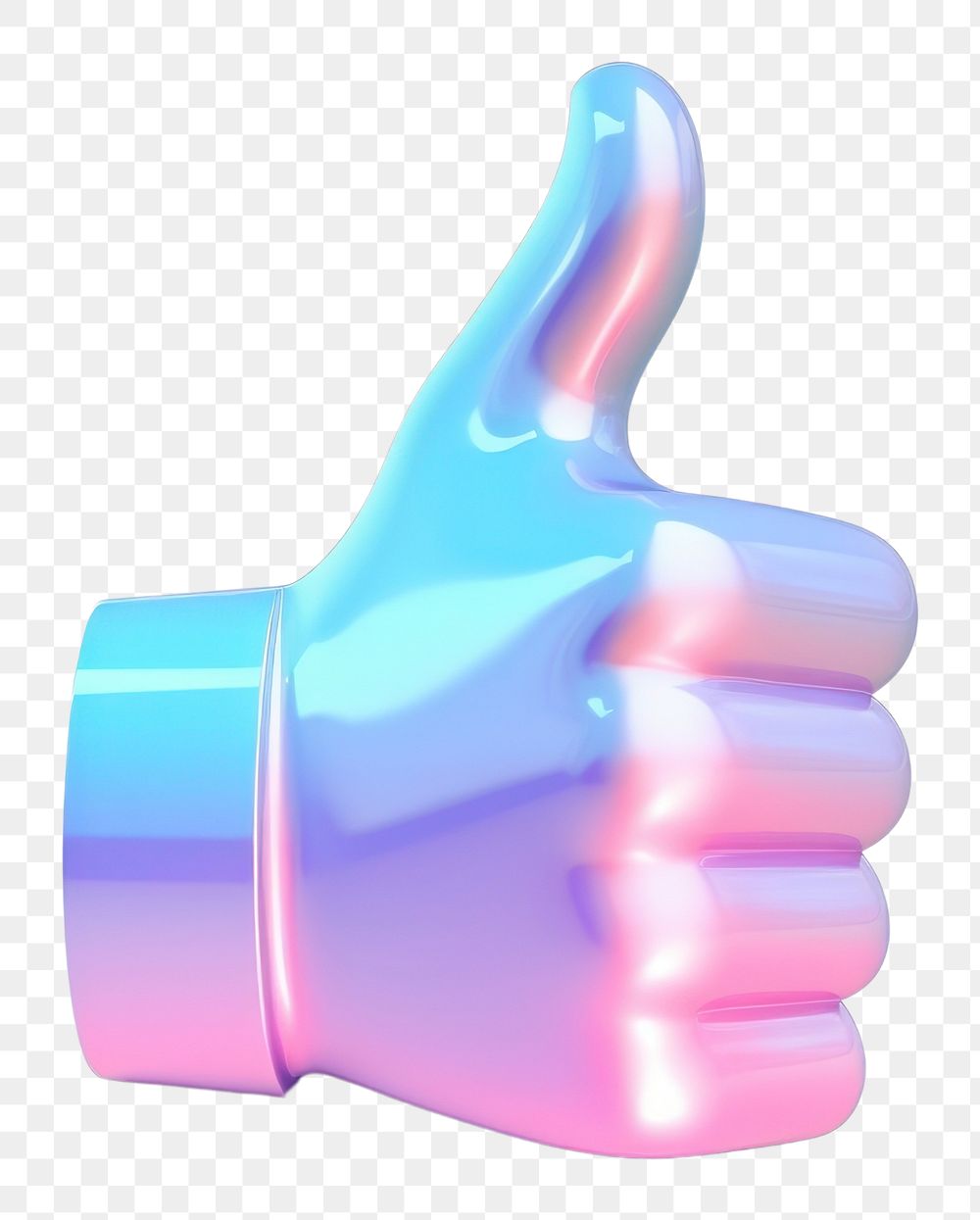 PNG Iridescent thumb finger hand white background.