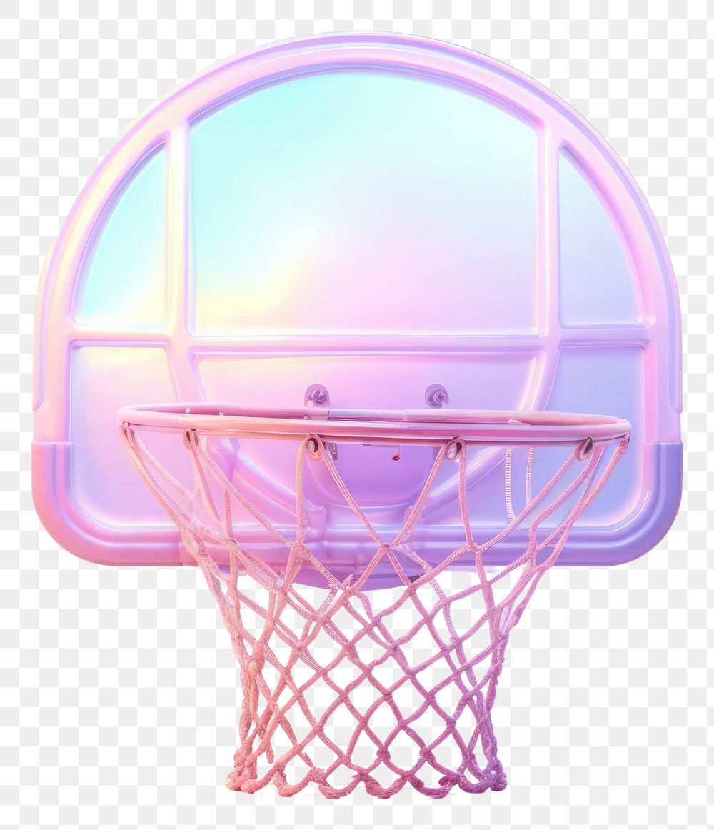 PNG Iridescent basketball hoop white background playground furniture.