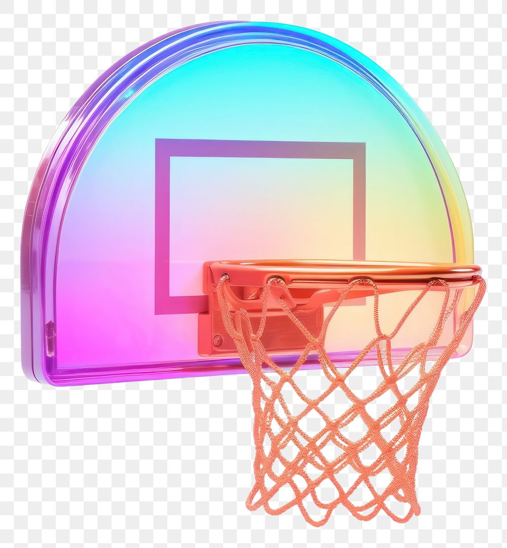 PNG Iridescent basketball hoop white background scoring circle.
