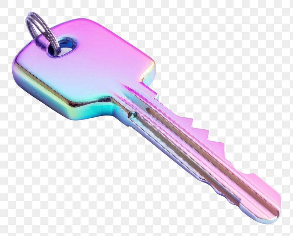 PNG Iridescent car key white background keychain weaponry.