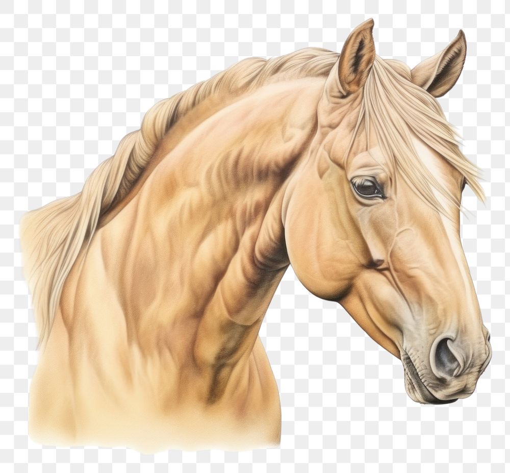 PNG  Horse animal mammal white background. AI generated Image by rawpixel.