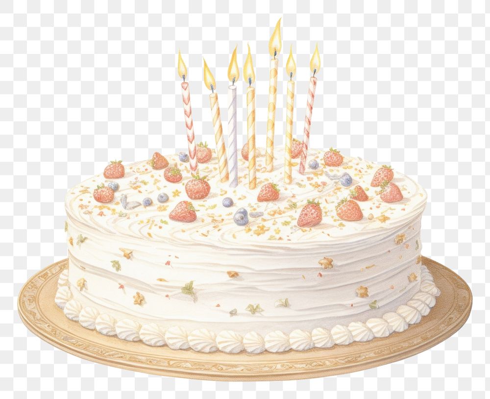 PNG Birthday cake dessert cream food