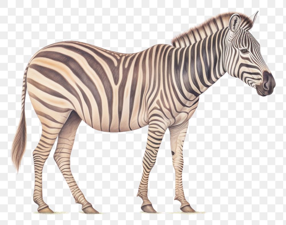 PNG  Zebra wildlife drawing animal. AI generated Image by rawpixel.