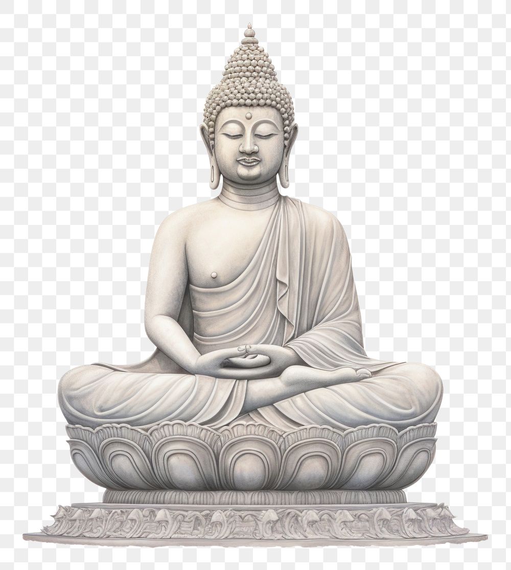 PNG Buddha statue white background | Free PNG - rawpixel