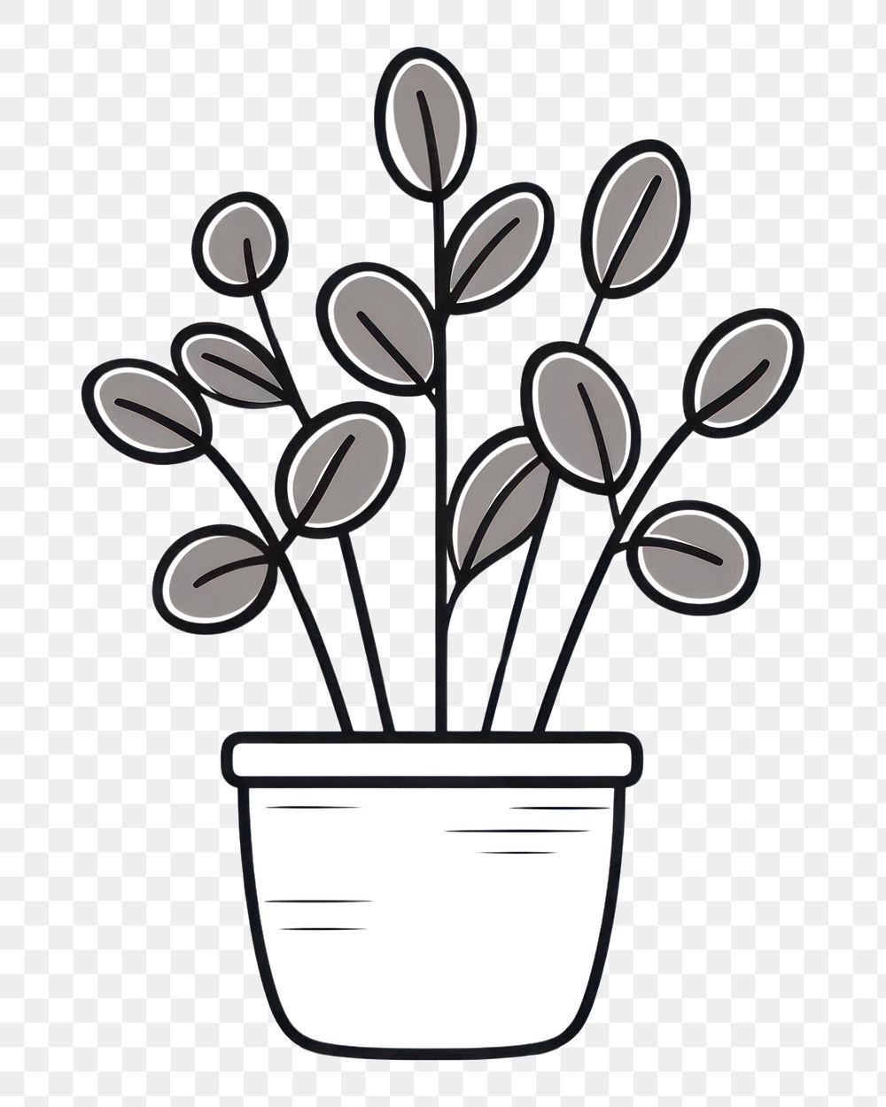 PNG  Doodle of plant drawing sketch leaf.