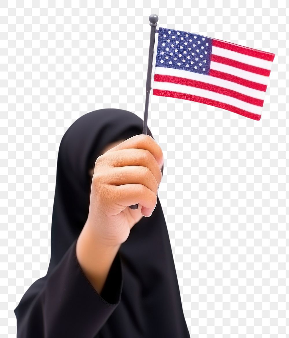 PNG  Muslim female with hiyab flag holding adult. AI generated Image by rawpixel.