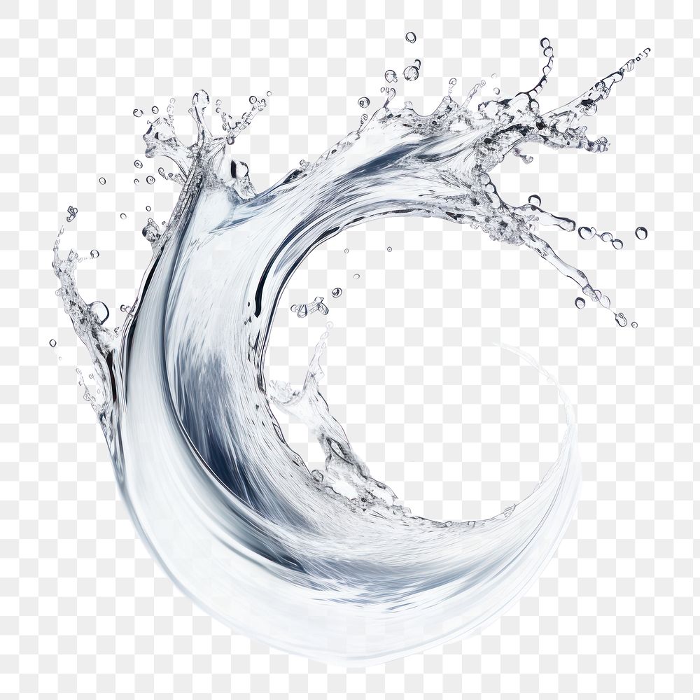 PNG Water drop wave white background