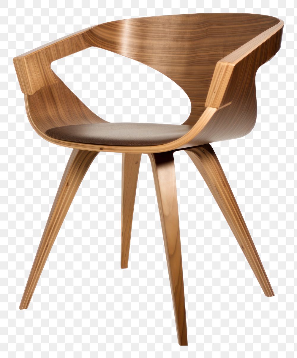 PNG  Woodend chair wood furniture white background.