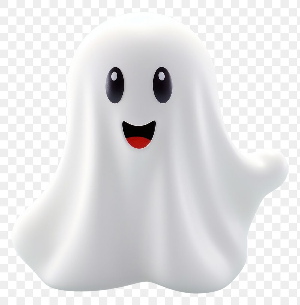 PNG  Ghost cute white anthropomorphic representation.