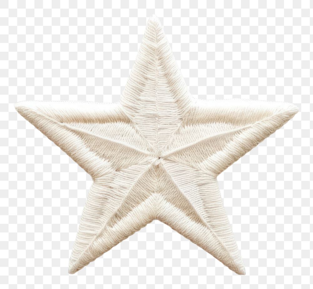 PNG White fabric embroidery star simplicity.