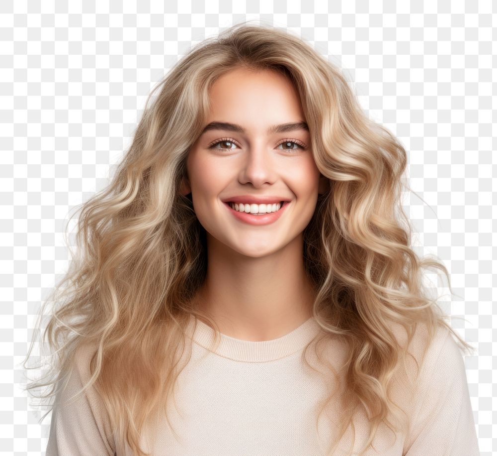 PNG  Female portrait smiling looking. AI generated Image by rawpixel.