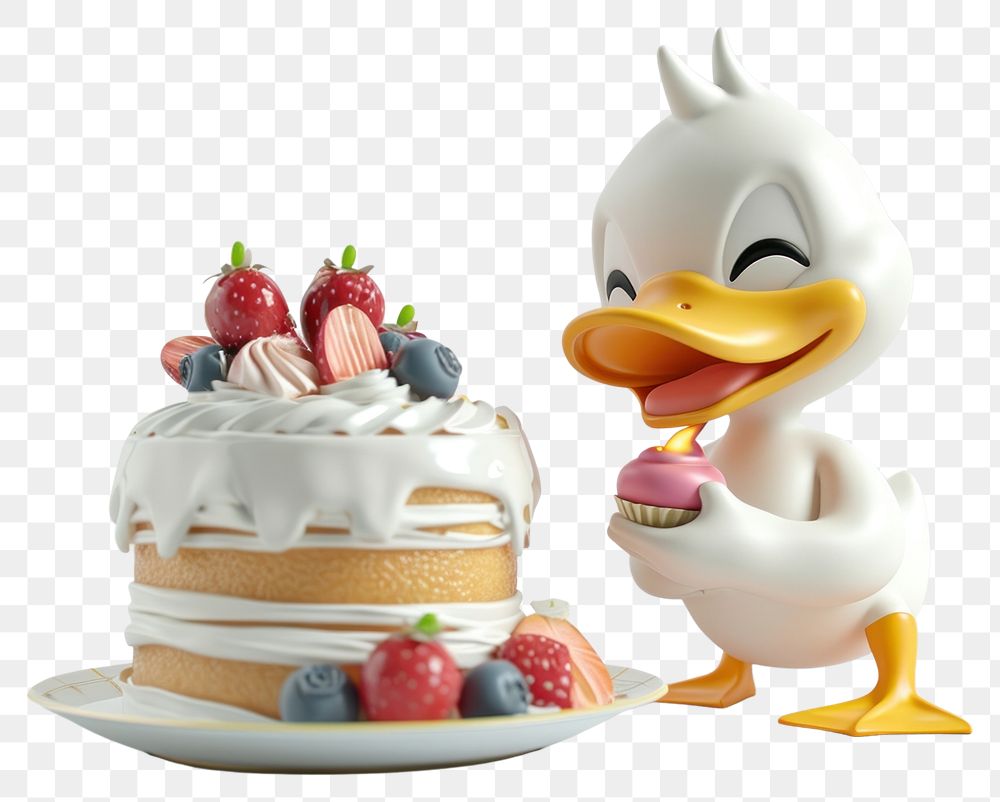 PNG Cute duck cake dessert food. AI generated Image by rawpixel.