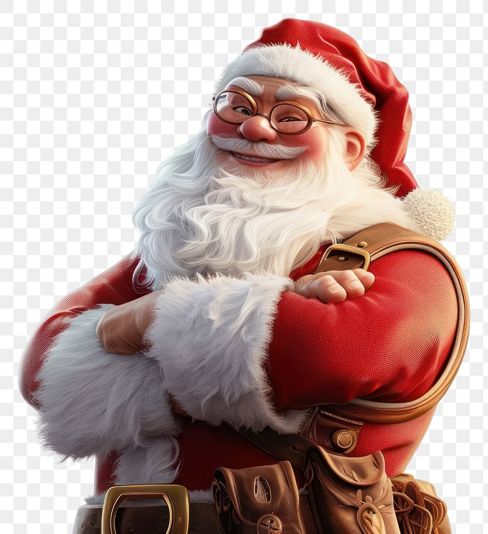 PNG  Santa christmas adult white background.