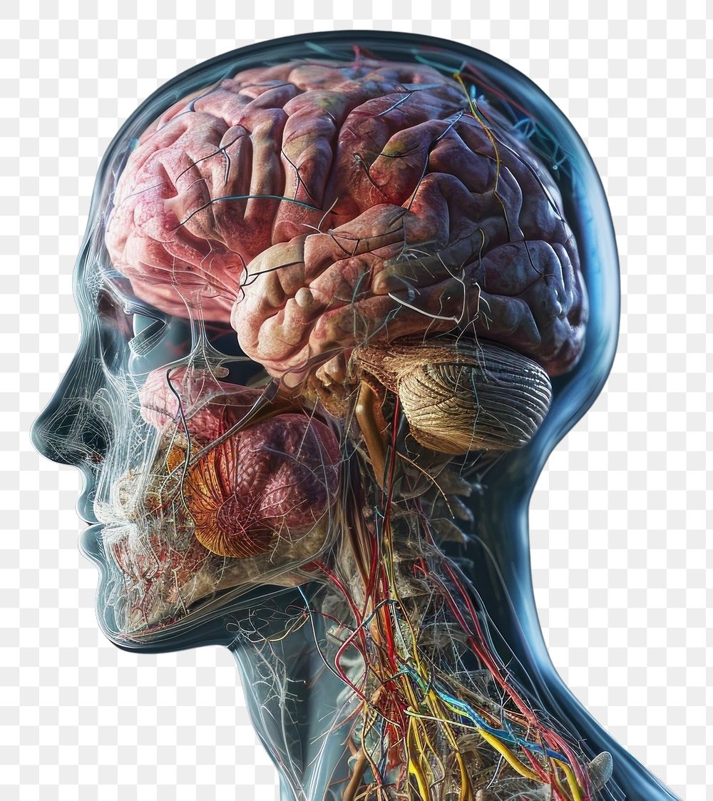PNG Brain anatomy human headshot science. AI generated Image by rawpixel.