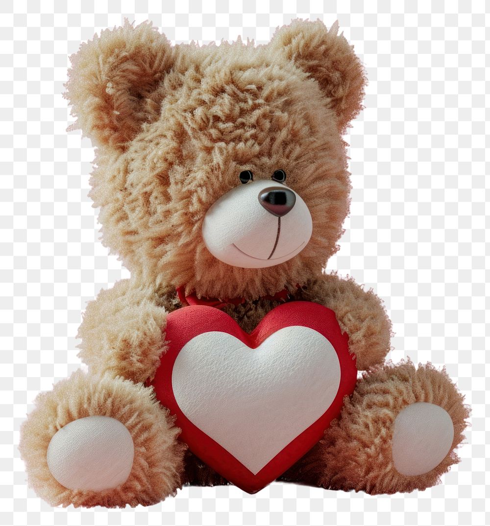 PNG Brown softy teddy bear heart pink toy. AI generated Image by rawpixel.